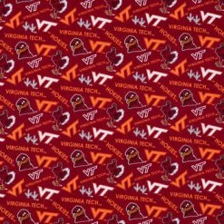 Flash Sale ???? Virginia Tech Allover Collegiate Cotton Fabric ⌛