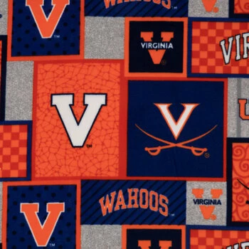 New ???? Virginia Block Collegiate Fleece Fabric ???? 3 New ???? Virginia Block Collegiate Fleece Fabric ????