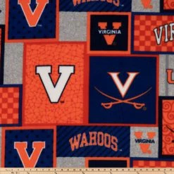 Alternative view of New ???? Virginia Block Collegiate Fleece Fabric ????
