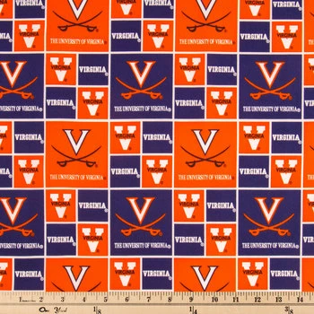 Cheap ???? Virginia Block Collegiate Cotton Fabric ???? 4 Cheap ???? Virginia Block Collegiate Cotton Fabric ???? - Image 2