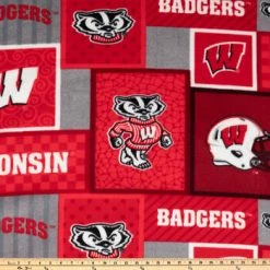 Alternative view of Coupon ???? Wisconsin Block Collegiate Fleece Fabric ????