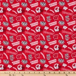 Alternative view of Coupon ❤️ Wisconsin Allover Collegiate Cotton Fabric ????