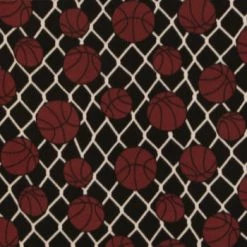 New 🌟 Black & White 🏀 Basketballs Fleece Fabric ⭐